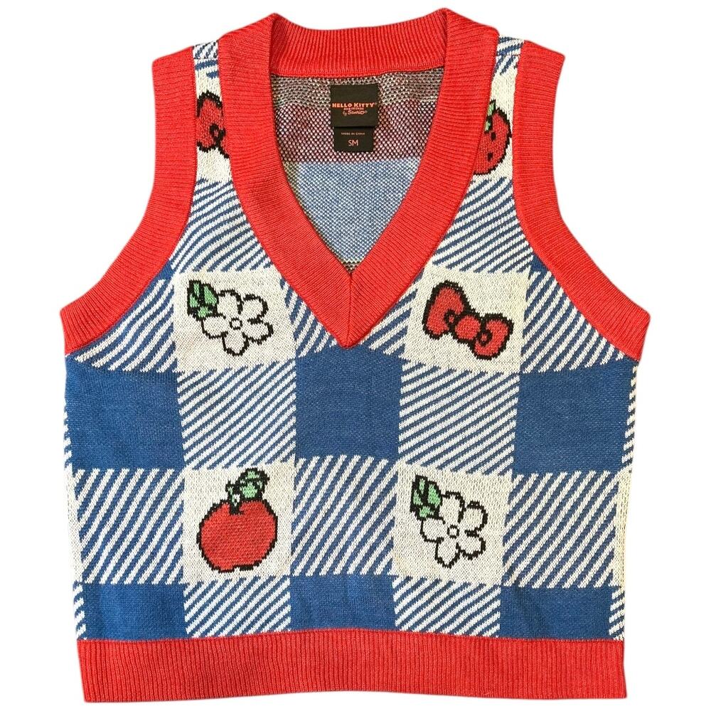EUC Sanrio Hello Kitty and Friends Kawaii Icons Gingham Women's Vest Medium